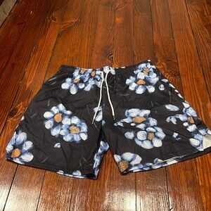 Large Black Floral Shorts